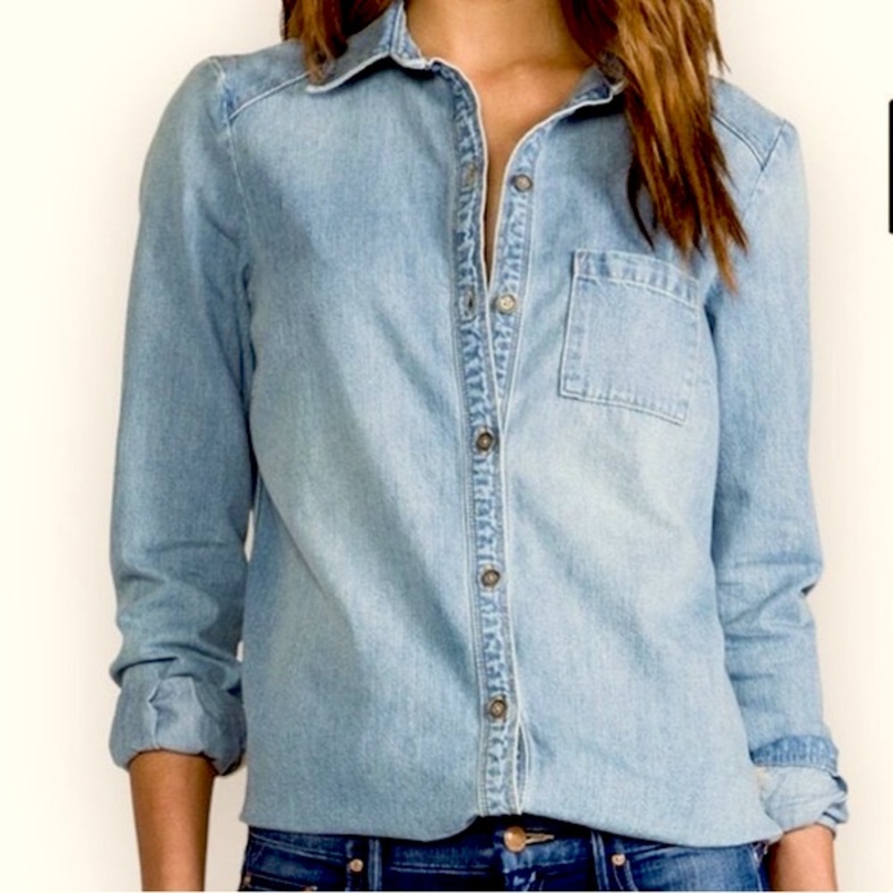 Paige Lightweight Chambray Button Down Shirt - Si… - image 1
